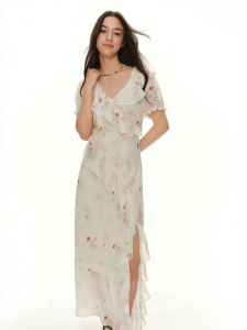 DUSHU | Đầm Voan Hoa Caro Phong Cách Mới Mùa Hè