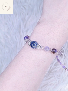 6mm Super Seven Crystal Bracelet  Super Seven 紫幽灵手链｜净化负能量・事业贵人缘・招财事业顺利手链 (18cm)紫幽灵超七手链｜七矿合一・提升灵性好运｜