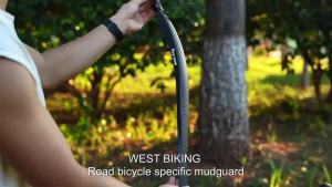 West Biking | WEST BIKING Adjustable Road Bike Fenders Set with Reflective Logo for 26-29 Inch 700c Bikes Disc Brake Compatible Bike Accessory
