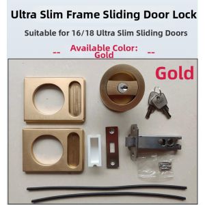 MUHUASHA | Minimalist Glass Sliding Door Lock Narrow Frame
