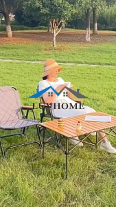 LUVHOME 2PCS Premium Camping Folding Chair with Wooden Armrest Heavy Duty Garden Beach Seat Portable Outdoor Chairs