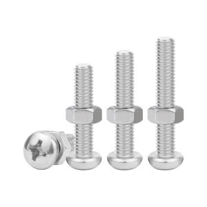 JINJUNTAI | Stainless Steel Cross Round Head Screws and Nuts Combination