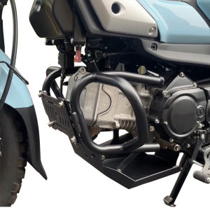 Black Motorcycle Engine Base Guard Chassis Belly Pan Skid Plate Protection + Bumper Crash Bar Falling Protector For YAMAHA PG-1 PG1 2023 2024 2025