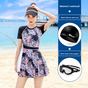 XTEP | Female Conservative UV Protection Tummy Covering Swim Dress