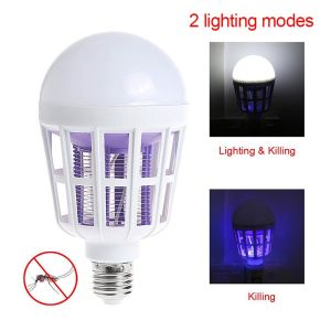 15W E27 UV LED Bulb Mosquito Killer Lamp 2 In 1 Mosquito Trap Insect Killer Light Bulb Fly Bug Zapper