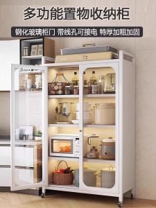 Kitchen Multi-layer Stand Storage Rack Microwave Oven Placement Carbon Steel Rustproof Modern Simple Style Kitchen Organizer