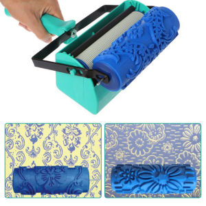 5 inch Soft Rubber Embossed Wood Grain Graining Patterned Roller Patterned Paint Machine Wall Tools Rubber Roller Brush Tool Set 3D Pattern Wallpaper Room Decor Painting Machine