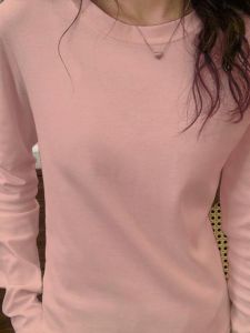 Womens Base Layer Shirt Small Stand Collar Autumn Winter Long Sleeve T-Shirt Pink Velvet Inner Wear Layered High Collar Slim Fit