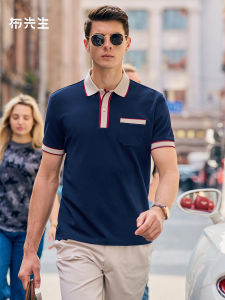 Retro MrBu Button-Up Polo Shirt Short Sleeve Turn-down Collar Mens Summer Fashion City Style British Academy AT12083