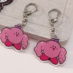 Bandai | Móc Khóa Acrylic Kirby Dễ Thương Cơ Bắp Hình Sao Phụ Kiện Túi Xách Dành Cho Cặp Đôi Bạn Thân Người Hâm Mộ Anime Quà Tặng Trang Trí