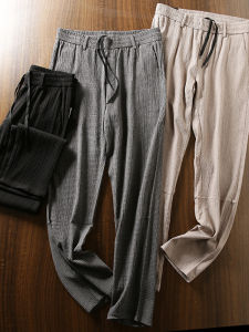 Quần Dài Ống Đứng Thoáng Khí Mùa Xuân Hè Cho Nam Cạp Chun Thoải Mái Phong Cách Thường Ngày Quần Dài Ống Rộng