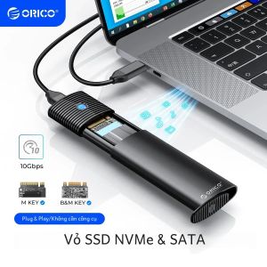 Vỏ Ổ Cứng SSD NVMe ORICO M2 5/10Gbps PCIe Vỏ Nhôm Dành Cho Ổ Cứng M.2 NVMe NGFF SATA Lắp Đặt Không Cần Dụng Cụ Tích Hợp Hệ Thống Làm Mát
