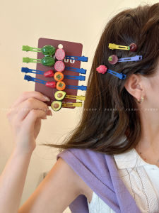 Cute Fruit Seamless Duckbill Hair Clips Womens New 2025 Forehead Bangs Side Ear Hair Accessories Original Design Fresh out