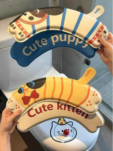 Adorable Toilet Seat Cover Stick-On Waterproof Toilet Mat Universal for All Seasons New 2025 Cartoon Style Bathroom Accessories