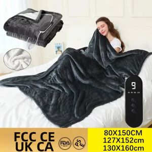 Chăn Điện Có Thể Giặt Được 80x150cm/130x160cm Với Bộ Điều Nhiệt Thông Minh Chăn Sưởi Ấm Cơ Thể Bằng Vải Flannel & Da Cừu Cho Giấc Ngủ Thoải Mái