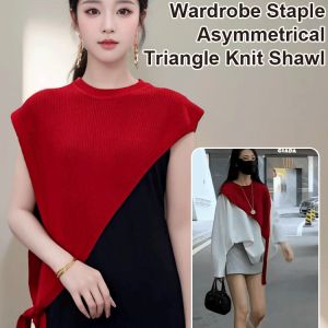 Vest Womens Slanting Knit Shawl Matching Stacking Closet Drift Belt Triangle Shawl