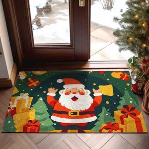 VIKAMA New Christmas Decoration Floor Mat—Non-Slip Entryway Doormat for Home Front Door & Mall Festive Christmas Rug room