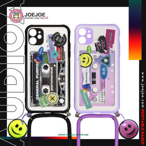 JoeJoe Original Magnetic Tape Crossbody Lanyard Phone Case for Apple Iphone11pro Max Semi-transparent Vintage Style TPU Material