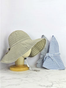 หมวกกันแดดชายหาดสไตล์เกาหลี หมวกทรงกลมพับได้สำหรับผู้หญิงในช่วงฤดูร้อน หมวกกันแดดแบบอเนกประสงค์สำหรับการเดินทาง