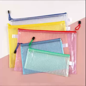 Stationery bag A4/A5/A6 Zipper File Bag mesh pencil organizer bag Waterproof Storage Pouch Zipper Envelope