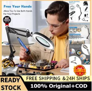 5X แว่นขยาย LED โคมไฟตั้งโต๊ะ 72 LED หรือ 30 วันลับ พร้อม 3 โหมดหรี่แสง ความสว่าง 360 ° หุ้นด้วย โคมไฟขนาดเล็กสำหรับหัวเตียงอ่าน