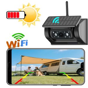 Wireless Solar WiFi Backup Camera Magnetic BaseAI Blind Spot Alarm Backup for IPhone Android Bus Van Truck RV Front Rear View