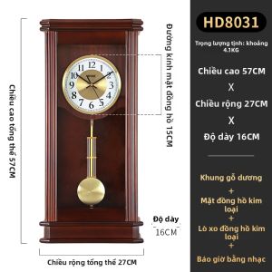 Hense | Đồng Hồ Báo Thức Hình Vuông Gỗ Quartz