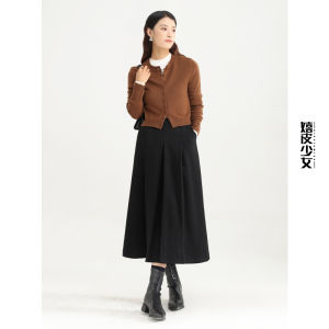HIPPIE MISS | Hippie Style Thickened Mid-length A-Line Skirt Flattering and Slimming