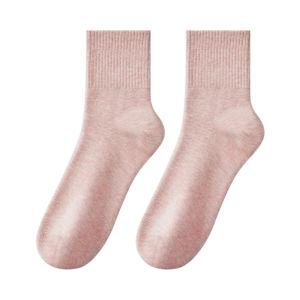 HODO | ถุงเท้าผ้าฝ้ายยาวสำหรับผู้หญิง ถุงเท้าลำลอง ป้องกันแบคทีเรีย ความหนาปกติ ถุงเท้าฤดูใบไม้ร่วงและฤดูหนาว 5 คู่