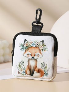 Fox patterned large capacity coin wallets digital printed wallets and storage bags are ideal choices for gift giving