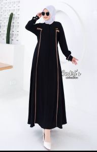 Gamis Muslim Wanita Dewasa Busui Friendly Bahan Crinkle Airflow Premium Dress Sabila By Indri Collection