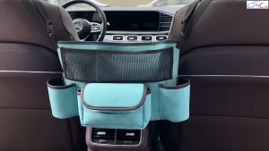 (194) Túi Đựng Đồ Da Lộn Gắn Giữa Hai Ghế Ô Tô Đựng Đồ Đa Năng Ngăn Trẻ Nhỏ Làm Phiền Khi Lái Xe