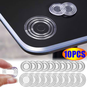 18/23มม. โต๊ะกระจกทรงกลม 10ชิ้นแผ่นกันลื่นพีวีซีเบาโดดูดพลาสติกสองด้านปะเก็นยางอนุภาคเฟอร์นิเจอร์