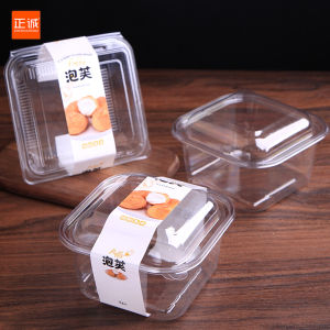 Zhengcheng Liuxin Puff Box 100 Sets Fried Glutinous Rice Cake Stuffed with Bean Paste Small Cake Pastry Transparent Plastic Old Cream Cake Packing Box