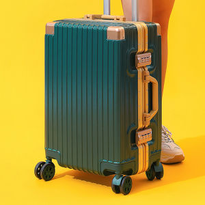 Durable Aluminum Frame Luggage Suitcase with Four-Way Wheels for Men And Women Travel Bag Fashionable Hardshell Carry-On