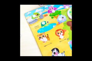 หนังสือนิทานภาพระบายสี พร้อมกระดานดึงออก-แปะติด ตีนตุ๊กแก Pull & Stick ภาพจริงและสัตว์ตาแป๋ว ซื้อแยกหมวดได้