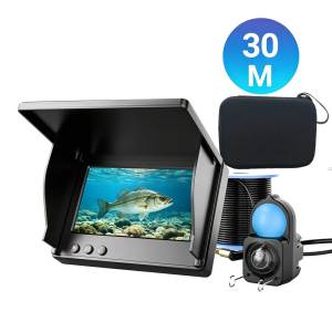 4.3" HD 1080P Underwater Fishing Camera Monitor Fish Finder Night Vision Lights Portable Lake Boat Ice Fishing Carrying Case