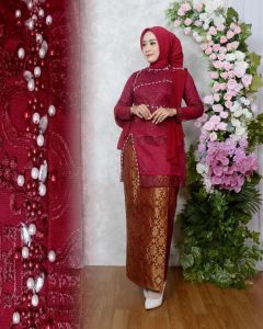 New kebaya setelan rosalia slendang / kebaya modern / kebaya pesta wisuda