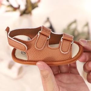 Meckior Summer Baby Sandals Baby Shoes PU Leather Rubber Bottom Sole Anti-Slip Infant First Walker Baby Boy Girl Sandals 0-18M