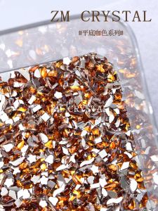 ZM New Flat Bottom Ice Tea Brown Caramel Amber Nail Drill Beauty Nail Art Decorations Any Skin Type Normal Size from China
