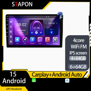 STAPON 9inch 6+64G 4+64G Android15 carplay android auto ips voice command 2din car android STEREO car android headunit touch screen WiFi Bluetooth GPS FM rear view 9001