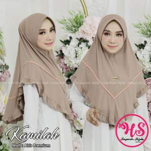 KAMILAH Hasanah Hijab Instan Jersey Airis Premium Kerudung Rempel lish Bergo Pad Jilbab HS
