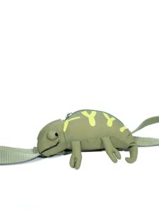 Adorable Green Lizard Cartoon Backpack for Kids Candy Shaped Animal Waist Bag Single Shoulder Crossbody Bag Soft Fabric Leisure