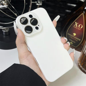 Ultra-Thin Full-Coverage Frosted Anti-Fall iPhone Case Simple Pure Color Lens Film Compatible with Apple 15 16 pro 13 Protective Cover for Couples 11 Super-Thin 14 Hard Shell