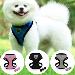 Adjustable Dog Harness for Small Medium Dogs Cats Breathable Pet Vest Harnesses And Leash Set For Pomeranian Pets Accessories