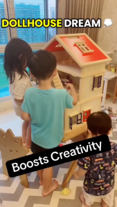 Kids Wooden Dollhouse Toys For Boys Girls pretend play toys
