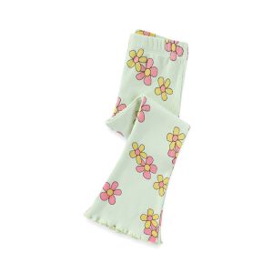 Jumping Meters Girls Floral Print Flare Pants Full Length Pencil Leggings Kids Fashion Autumn Collection 2-7 Years