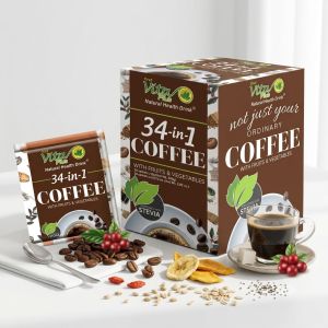 Vita 34-in-1 Coffee with Fruits & Vegetables Stevia Natural Health Drink. Not just your ordinary coffee.