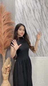 CRS EUNRI LONG DRESS: Pakaian Wanita Korea dengan Desain Turtleneck yang Nyaman