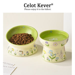 Ant-black Chin Cat Bowl for Food and Water Ceramic